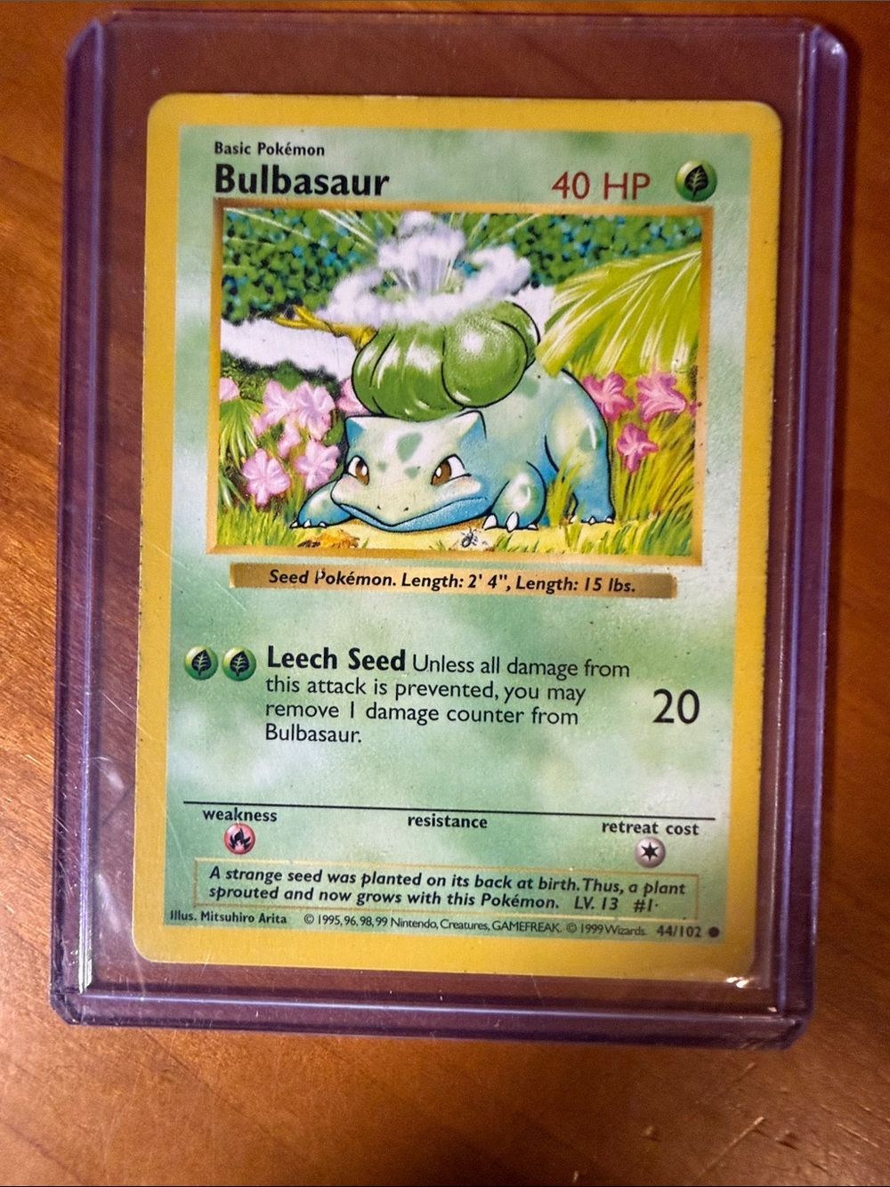 Pokemon Bulbasaur Card - Green and Yellow Artwork